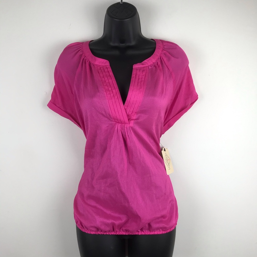 St. John’s Bay Raspberry Rose Linen Blouse